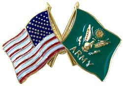 United States & Army Crossed Flags Pin - (1 inch)