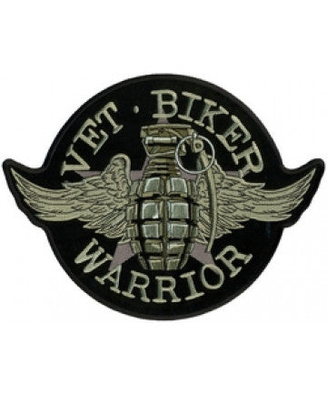 Vet Biker Warrior Back Patch (4 x 3 inch)